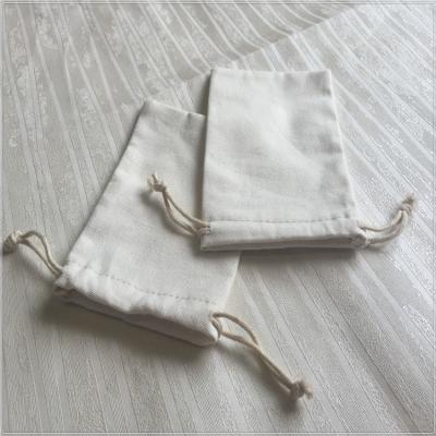 China Small Recyclable Simple Cotton Drawstring Bags, Small Muslin Bags for sale