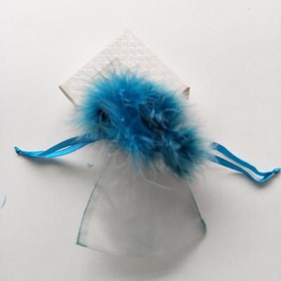 China OEM+ODM+Wholesale Sheer Drawstring Organza Candy Bags With Feather for sale