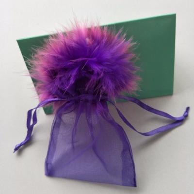 China OEM+ODM+Wholesale Purple Feather Organza Drawstring Pouches Gift Bags for sale