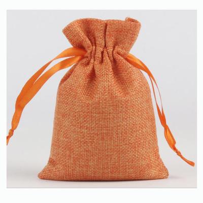 China Custom Logo Printed Colorful Agriculture Jute Pouch Bag for sale