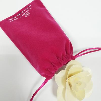 China Recyclable Custom Red Velvet Christmas Drawstring Gift Bags China Supplier for sale