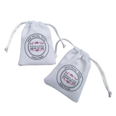 China Recyclable White Velvet Ring Packaging Pouch For Wedding Cord for sale