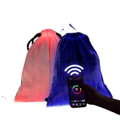 China New Style Recyclable App Countrol LED Light Up Backpack Flashing Drawstring Bag for sale