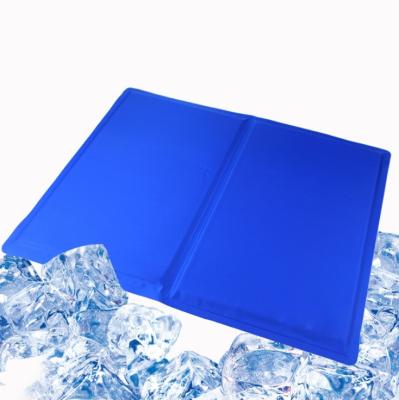 China Hot Selling Breathable Amazon Dog Self Cooling Frosty Mat Pad Blue Pet Bed Different Pattern For All Size Pets for sale