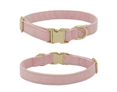 China Double Layer Suede Padded Solid Color Solid Color Amazon Hot Selling Cheap Dog Collar Cheap Dog Collar for sale