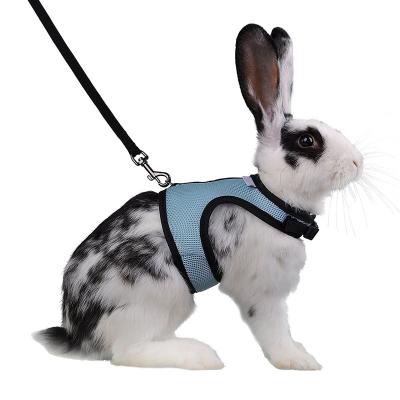 China Padded Adjustable Soft Harness With Elastic Leash For Rabbits Bunny Pet Harness Accessories for sale