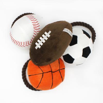 China Sustainable Dog Pet Toys, Plush Toy For Puppy, Soccer Basket Ball With Rope for sale