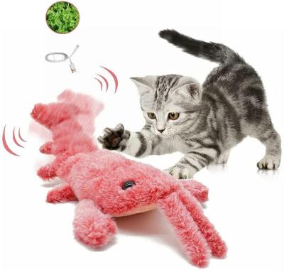 China Stuffed Plush Cat Dog Toy USB Simulation Electric Jumping Lobster Pet Toy Viable for sale