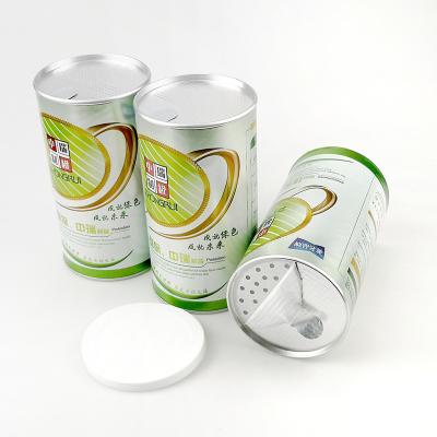 China New Style Printed Easy Recyclable Peel Off Lid Paper Tube Can For Salt Spice Sugar Packaging for sale