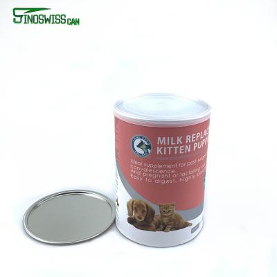 China Recycled Newspaper Dispensing Materials Food Grade Pet Food Canned Storage Tin Packaging Can For Dog /Cat/Bird Food for sale