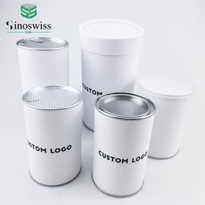 China Handmade Customized Lined Round Tube Airtight Aluminum Foil Food Packaging Cardboard Paper With Lid Easy-Open With Plastic Lid for sale