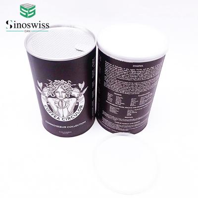 China 2022 Recyclable Food Grade Round Empty Coffee Tin Can Packaging Coffee Paper Can for sale