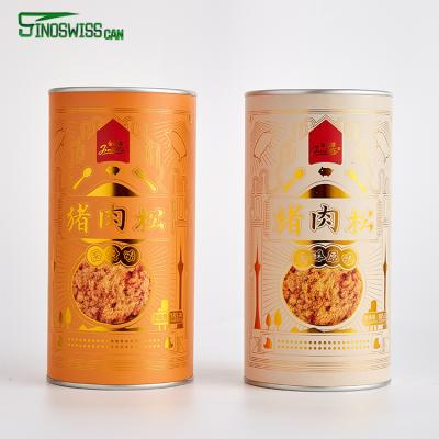 China Eco-friendly Recyclable Custom Packaging Meat Silk Paper Packaging Box For Dry Food With Tin Lid for sale