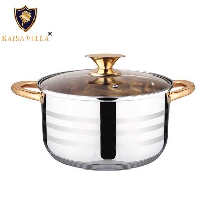 China KAISA VILLA (KV-1024) Heat Resistant Cooking Pots (6 PCs/ctn) Stainless Steel Cooking Pots for sale