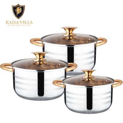 China KAISA VILLA Drop Shipping Juegos De Utensilios De Cocina Kaisa Villa Cookware Set Stainless Steel Stocked (KV-1044) (2 sets/ctn) for sale