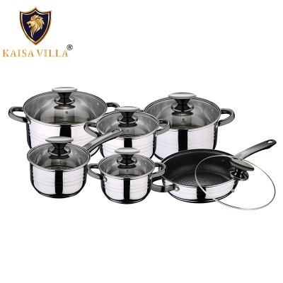 China KAISA VILLA (KV-6603) Stainless Steel Cookware Kitchenware Set Stocked Cookware Cooking Pot for Cooking Cookware Set (2 sets/ctn) for sale