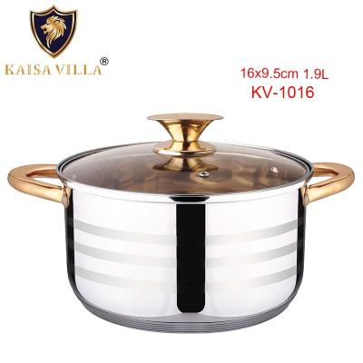 China KAISA VILLA (KV-1016) (12 pcs/ctn) stocked drop shipping industrial cooking pots stainless steel cooking pots with prices for sale