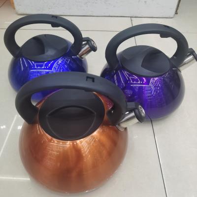 China KAISA VILLA New Arrival Viable Stainless Steel Kettle 3l Whistling Tea Kettle With Color Painting for sale