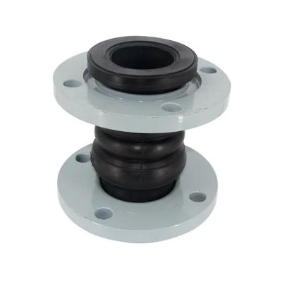 China Dn200 Double Sphere Galvanized Flanged Rubber Expansion Joint SS304 SS316 SS316L Cast Iron for sale