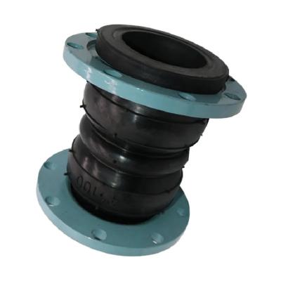 China DN100 Double Ball Flange End EPDM Rubber Bellows Flexible Rubber Expansion Joint for sale