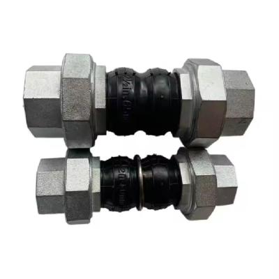 China DN65 Malleable Iron Union threaded Rubber joint with ss304 Booster Ring for sale