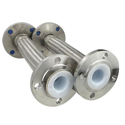 Cina DN200 PN16 Connessione di flange di tubo flessibile di acciaio inossidabile avvolgente rivestita con tubo di metallo in PTFE 304 in vendita