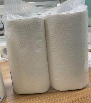 China Disposable christmas best 2 high quality eco friendly eco blue 3 ply kitchen paper towel porcelain roll size 50sm for sale