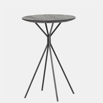 China Convertible Small Round Side Tables For Living Room Mordern Set Of 3 With Wood Top And Metal Base for sale