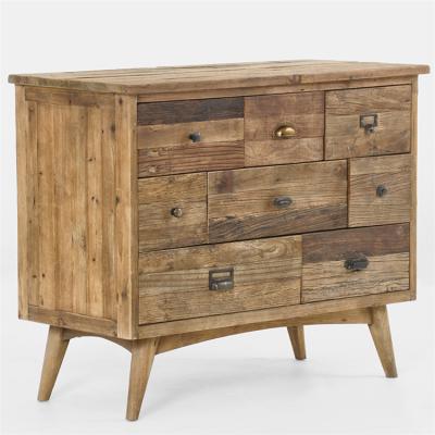 China Vintage Home Furniture Shabby Chic Reclaimed Wood Storage Cabinet Adjustable (Height) With Carefully Matched Handles for sale