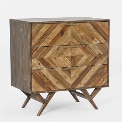 China (Size)Adjustable High Quality Custom Chest Of Drawers Furniture With Recycled Wood Pattern And Light Brass Handle for sale