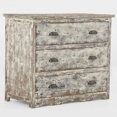 China (Size)Adjustable White Chest 3 Drawer Classic Vintage Rustic French Style Solid Wood Drawers for sale