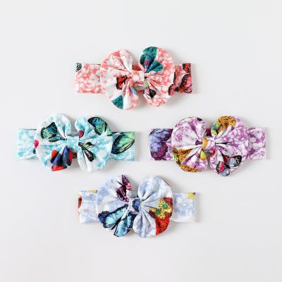 China Lovely And Fashion Soft Elastic Bowknot Head Bands For Babies Headband Hair Accessories Wholesale Baby Elastic Band for sale