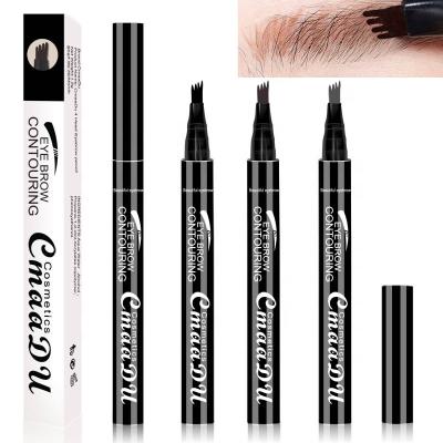 China Waterproof CMAADU 3 Colors Long Lasting Eyebrow Pen In 4 Head Fork Tips for sale