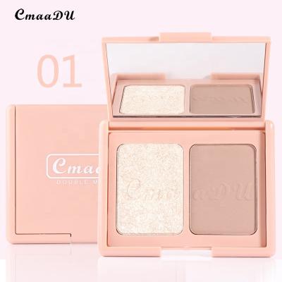 China Sunscreen CMAADU 2SGG 2 in 1 Metallic Shimmer Highlighter&Blush Printing Powder for sale