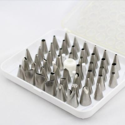 China 2020 Sustainable Amazon Hot Sale 304 Stainless Steel Nozzle Tips Tough Decorating Nozzles Floral Piping Glazing Tips Sets 48 / 52 Pcs for sale