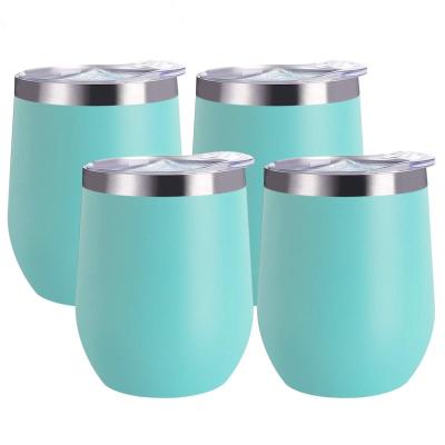 China Business 12 Ounce Stainless Steel Tumbler With Double Lid Vacuum Insulated Travel Mug For Coffee for sale