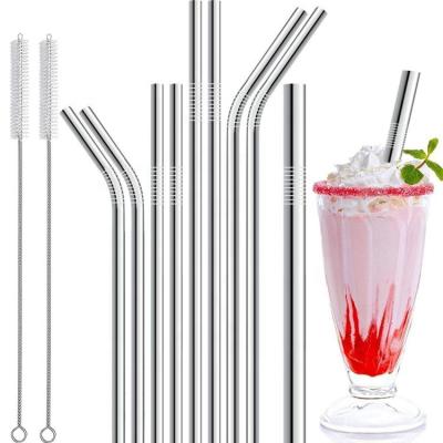 China Sustainable Certification Barware Eco - Friendly Stainless Steel Metal Straw With Cleaner Brush for sale