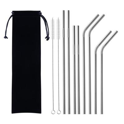 China Sustainable Good Quality 304 Stainless Steel Reusable Drinking Straw For Cocktail Juice for sale