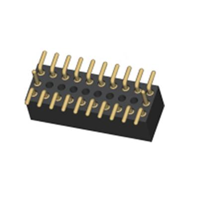 China PCB 1.27mm Pitch Single Row Double Row SMD L6.4mm Machined Round Pin Header Female Connector for sale