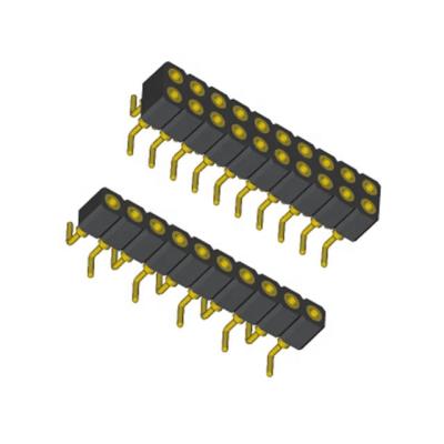 China Pitch H2.8mm SMD Compliant PCB Double Row Round Pin Machine Female Header 2.0mm for sale