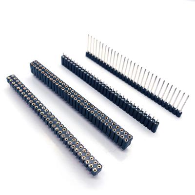 China PCB Wholesale Prices Pitch 2.54mm Straight Single Row L6.2 Double Row Round Machined Female Headers for sale