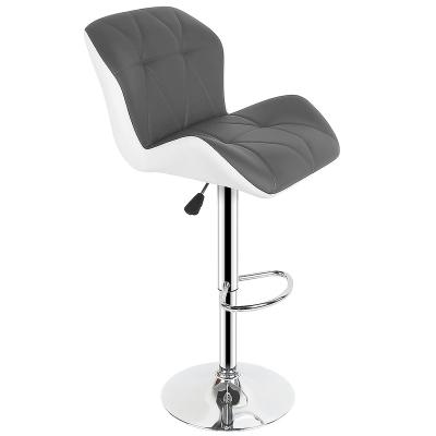 China China factory wholesale price cast iron upholstered bar stool stools chrome chair lem bar stool clear base with real black high quality PU for sale