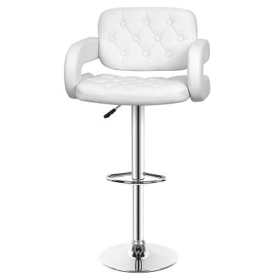 China Best selling top well designed bar stool fabric plywood aviation bar stools chairsl with Chrome base/round footstool and cushion fabric for sale