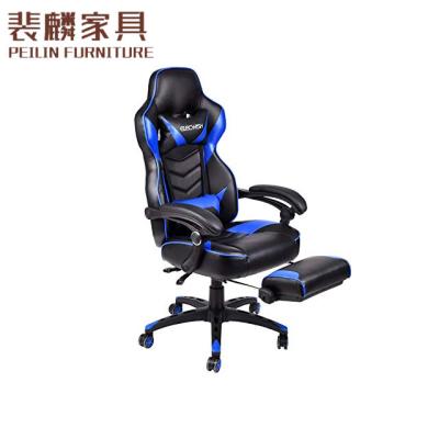 China Customization Logo Leather Swivel Adjustable Height Recumbent Gaming Chair With Footrest for sale