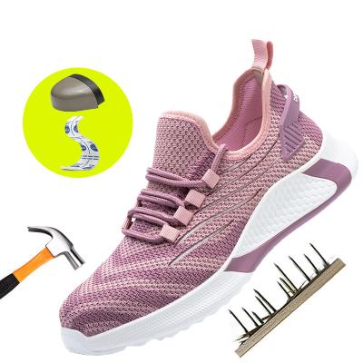 China Lightweight Steel Toe Safety Shoes Toe Protective Mesh Work Insurance Steel Toe Flight Knit Safety Shoes For Welder for sale