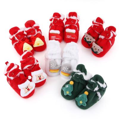 China New Style Anti-skid Soft Christmas Shoes for Kids Girls Baby Christmas Shoes Lovely for sale