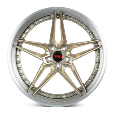 China Sports Type 5 Slot Spoke 2 Piece Touring Car Wheels 22 20 Inch Alloy Wheels 5x112 5x114 3 5x120 Forged Rim for sale