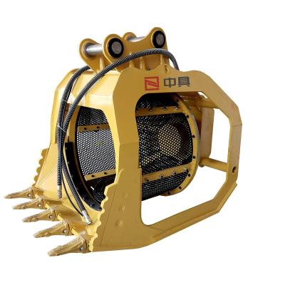 China Factory New Design Excavator Screen Bucket Excavator Best Quality Hydraulic Rotary Screen Bucket for sale