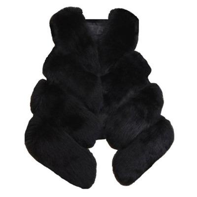 China Anti-wrinkle Women's Winter Clothing Warm Thick Cardigan Fox Fur Coat Outerwear Blazer Women Sleeveless Elegant for sale