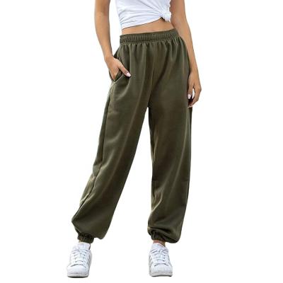 China Wish Anti-wrinkle 2020 Solid Running Elastic Waist Ladies Loose Loose Casual Sweatpants Sweatpants for sale